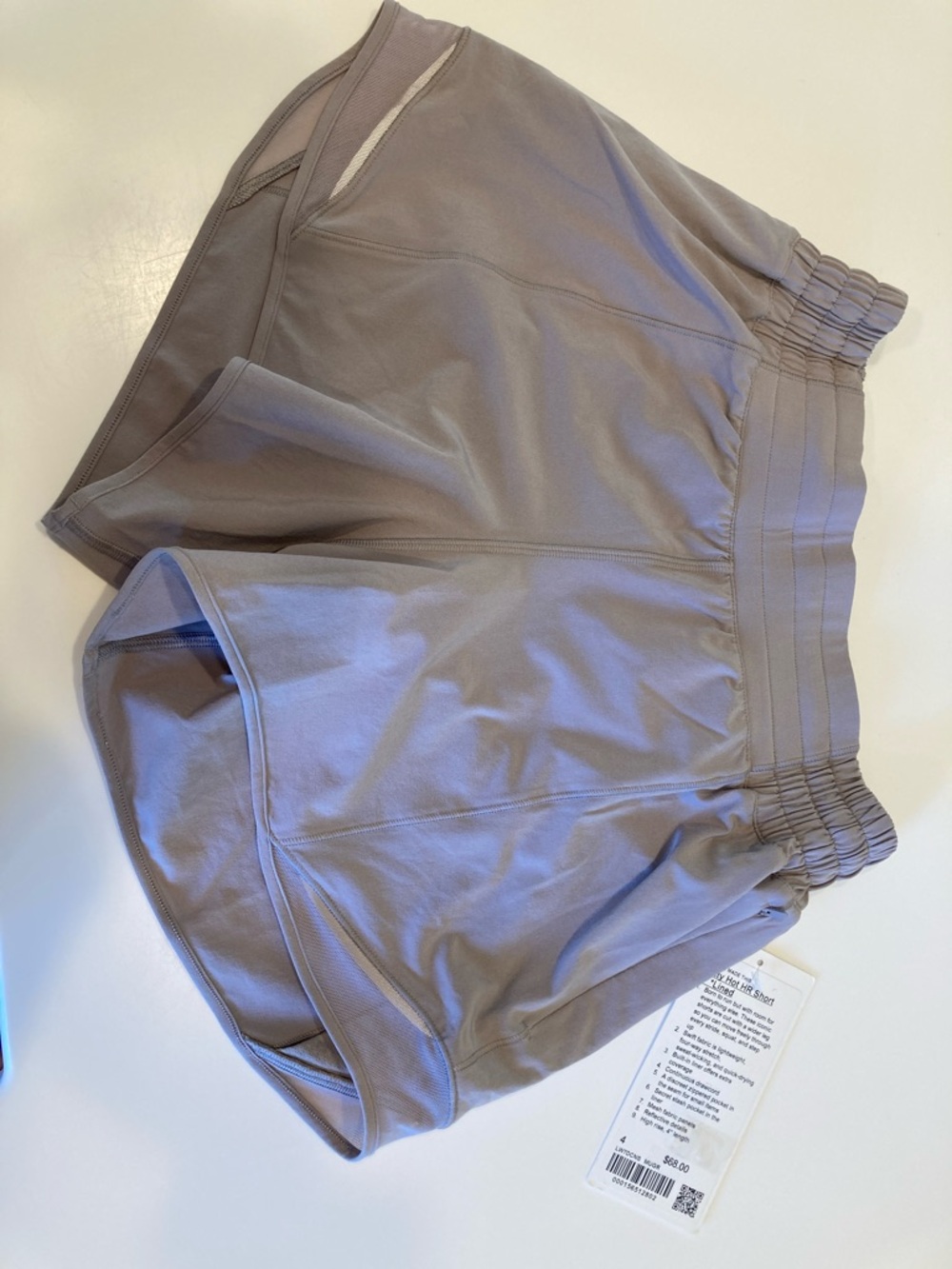 lululemon athletica Hotty Hot HR 4" Lined Shorts in Mauve Taupe